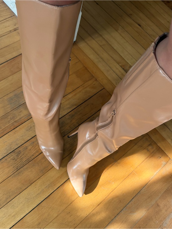 Jeffrey Campbell Shoes - Jeffrey Campbell Nude Knee-High Pointed Toe Stiletto Boots 38.5